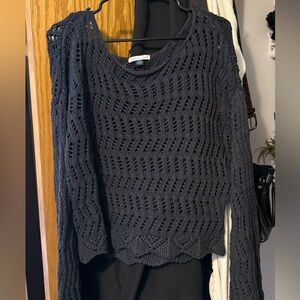 American Eagle Outfitters Women's Charcoal Knit Sweater